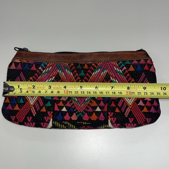 Nena & Co. smaller zip up cotton bag with leather trim - Picture 3 of 7